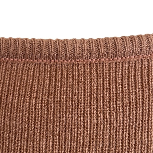 Y2K Varsity Double Striped Cropped Acrylic Sweater SIZE Large Brown & Wh… - Picture 10 of 11